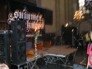 Stage inside the church