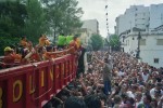 Tossing tomatoes to the crowd