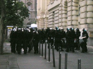 More riot police