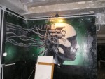 Cyberpunk art on the wall