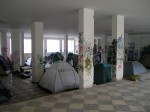 The tent city upstairs where most people stayed