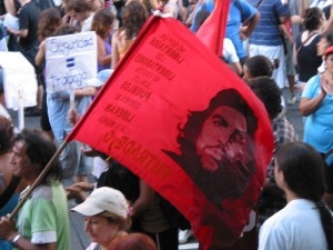 Of course, it wouldn't be an Argentinian demonstration without Che Guevara!