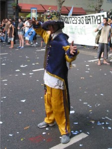 This guy came dressed up (as Prince?) for some reason.