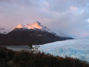 Sunrise over the glacier